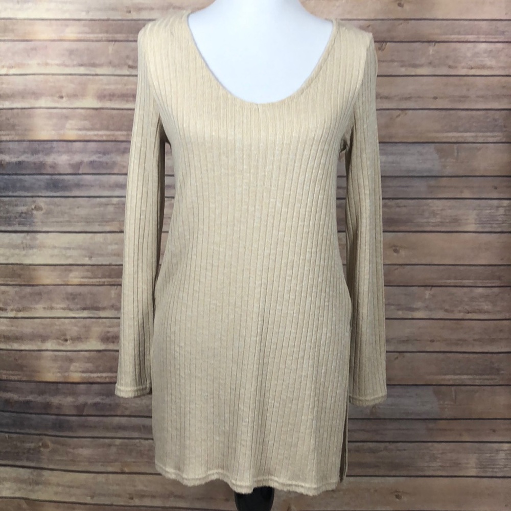 Cream Long Sleeve Kitted Shirt